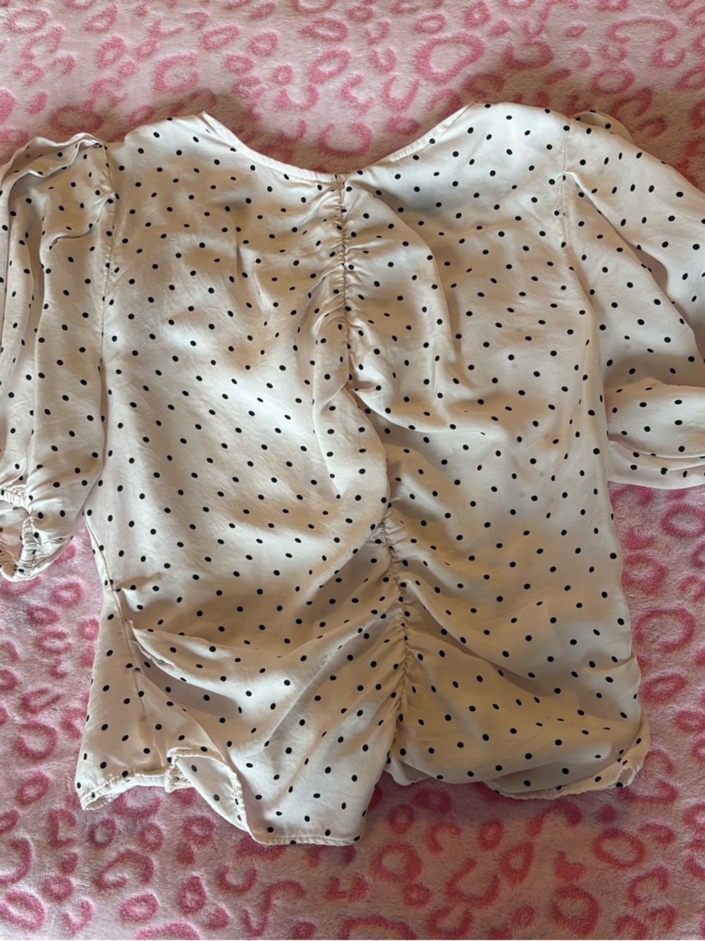 J.Crew Cream and Black Polka Dot Blouse